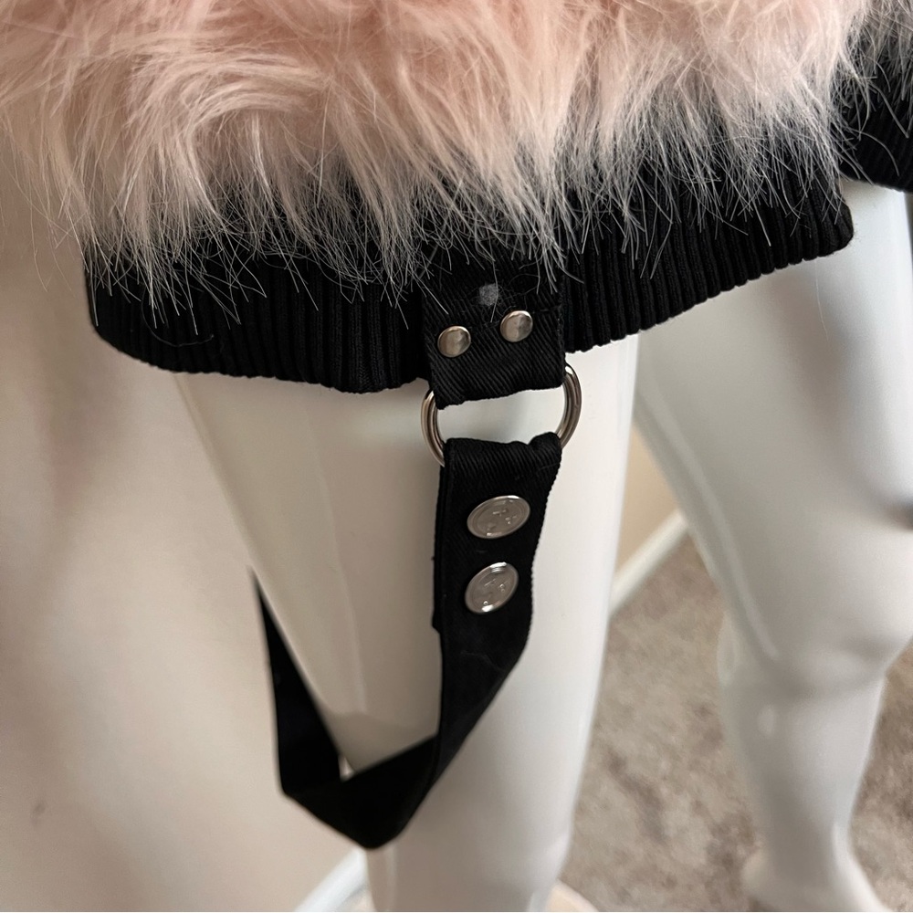 Current Mood Dolls Kill Women's Pink Faux Fur Harness Jacket - Picture 8 of 12
